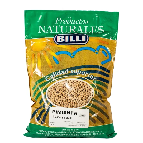 Pimienta blanca en grano